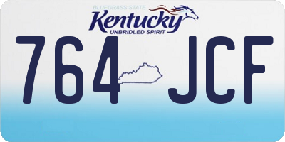 KY license plate 764JCF