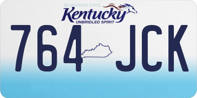 KY license plate 764JCK