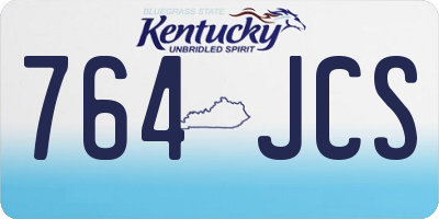 KY license plate 764JCS