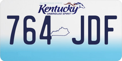 KY license plate 764JDF