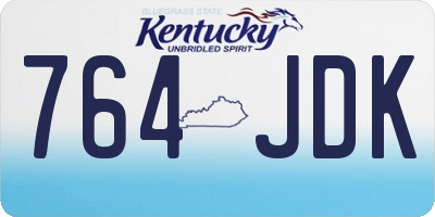 KY license plate 764JDK