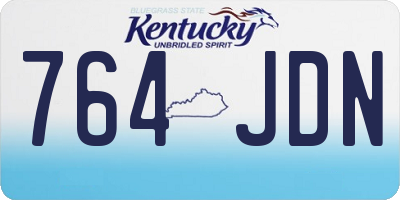 KY license plate 764JDN
