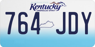 KY license plate 764JDY