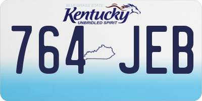 KY license plate 764JEB