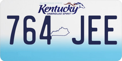 KY license plate 764JEE