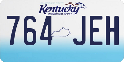 KY license plate 764JEH