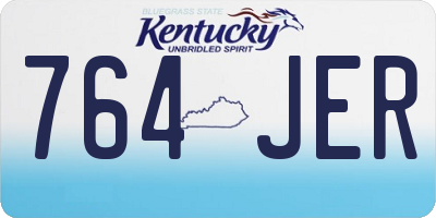 KY license plate 764JER