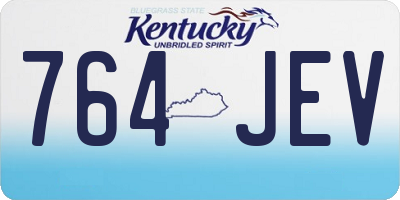 KY license plate 764JEV