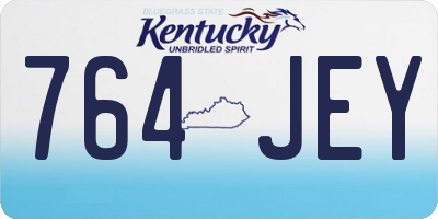KY license plate 764JEY