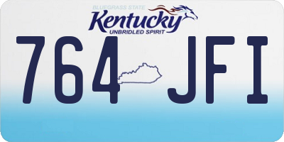 KY license plate 764JFI