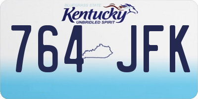 KY license plate 764JFK