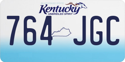 KY license plate 764JGC
