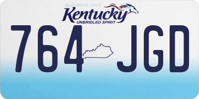 KY license plate 764JGD