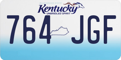 KY license plate 764JGF