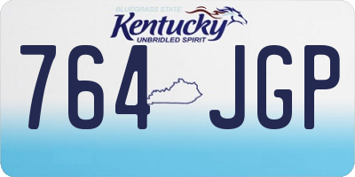 KY license plate 764JGP