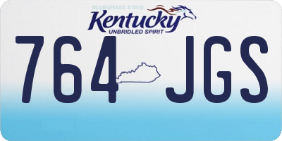 KY license plate 764JGS