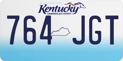 KY license plate 764JGT