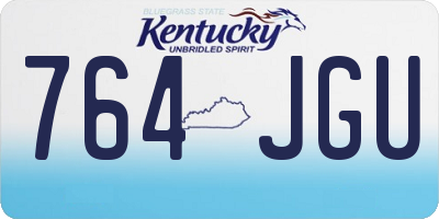 KY license plate 764JGU