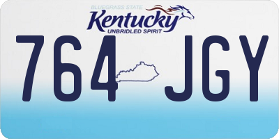 KY license plate 764JGY