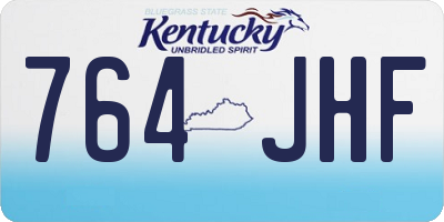 KY license plate 764JHF