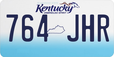 KY license plate 764JHR