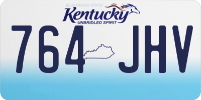 KY license plate 764JHV