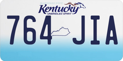 KY license plate 764JIA