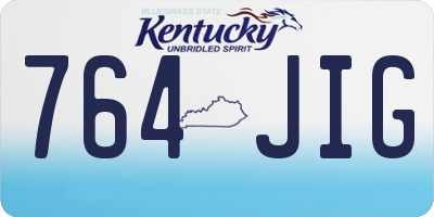 KY license plate 764JIG