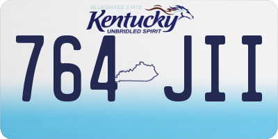 KY license plate 764JII