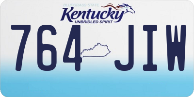 KY license plate 764JIW