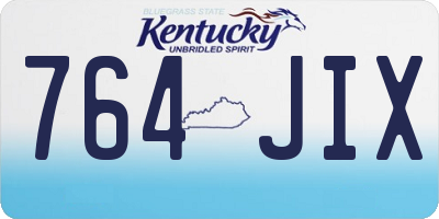 KY license plate 764JIX
