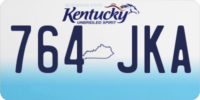 KY license plate 764JKA