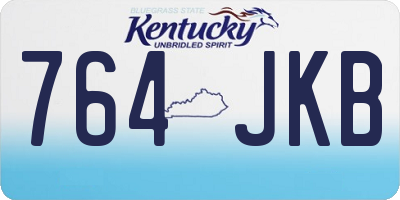 KY license plate 764JKB