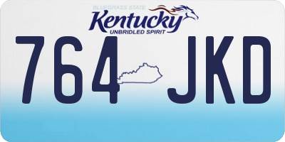 KY license plate 764JKD