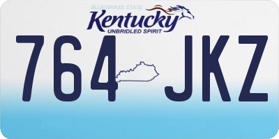 KY license plate 764JKZ