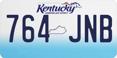 KY license plate 764JNB