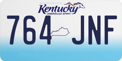 KY license plate 764JNF