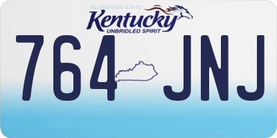 KY license plate 764JNJ