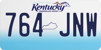 KY license plate 764JNW