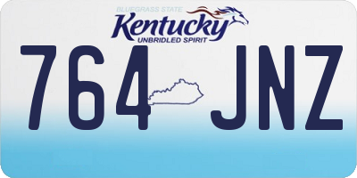 KY license plate 764JNZ