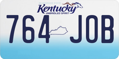 KY license plate 764JOB