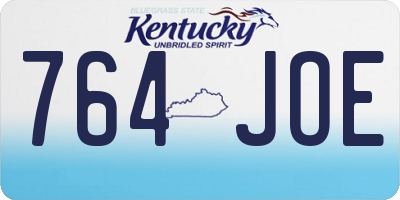 KY license plate 764JOE