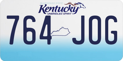 KY license plate 764JOG