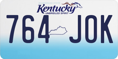 KY license plate 764JOK
