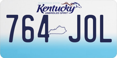 KY license plate 764JOL