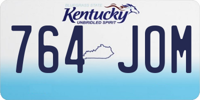 KY license plate 764JOM