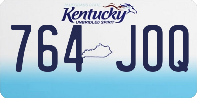 KY license plate 764JOQ
