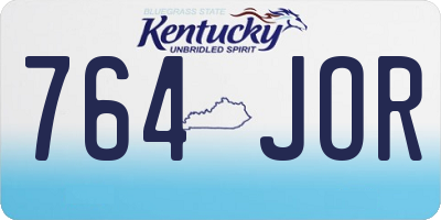 KY license plate 764JOR
