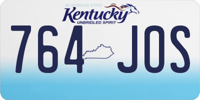 KY license plate 764JOS