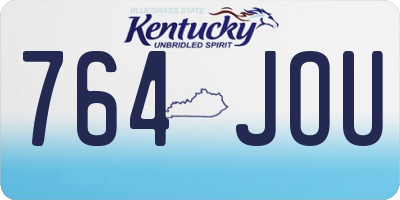 KY license plate 764JOU